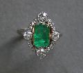 Antique Emerald And Diamond Engagement Ring.